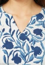 Indian Women's Tunics Tops Cotton Hand Block Printed Short Kurti Kurta Shirt Top for Women - Image 2
