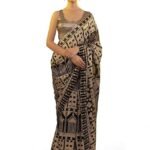 Women's Black Sequins Work Heavy Georgette Saree with Blouse (1024-Black-Sequins-Designer-Saree-Latest, Black)